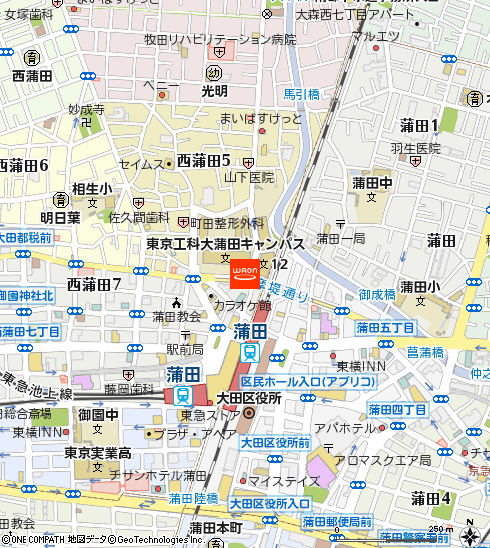 まいばすけっと蒲田工学院通り店付近の地図